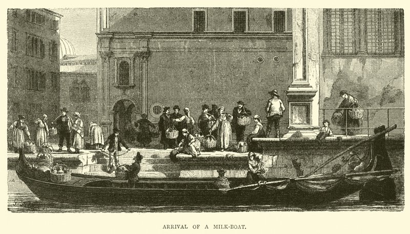 Arrival of a milk-boat  af English School