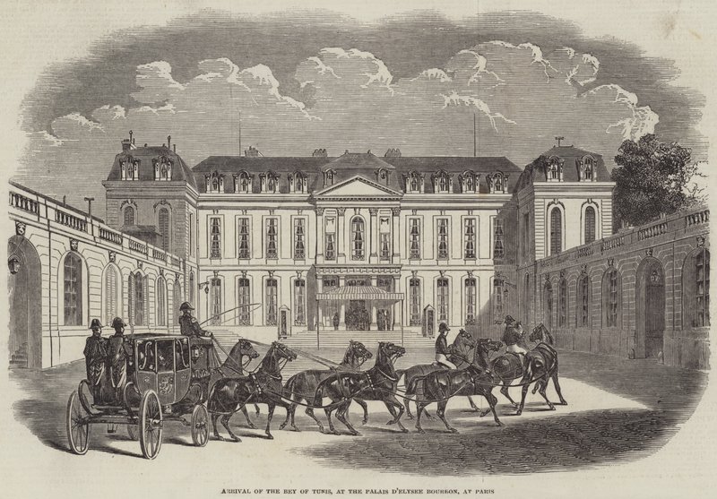 Ankomst af Bey of Tunis, ved Palais d