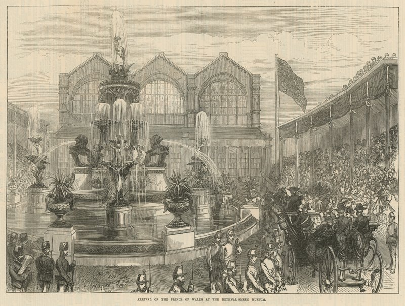 Ankomst af prinsen af Wales til Bethnal Green Museum af English School