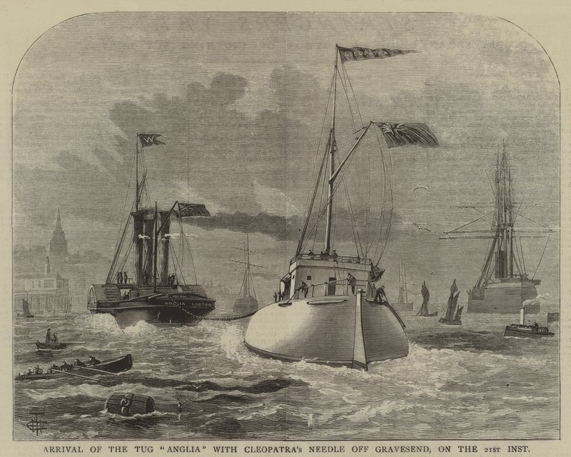Ankomst af slæbebåden "Anglia" med Cleopatra