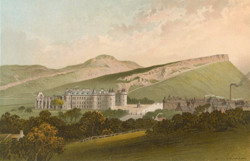 Arthur Seat og Salisbury Crags - Edinburgh af English School