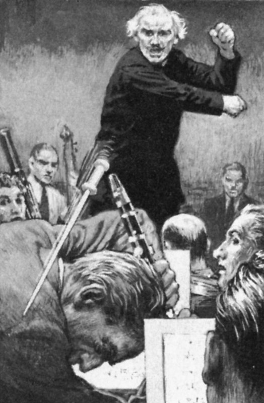 Arturo Toscanini kaster stafetten mod en fornærmende spiller (litho) af English School