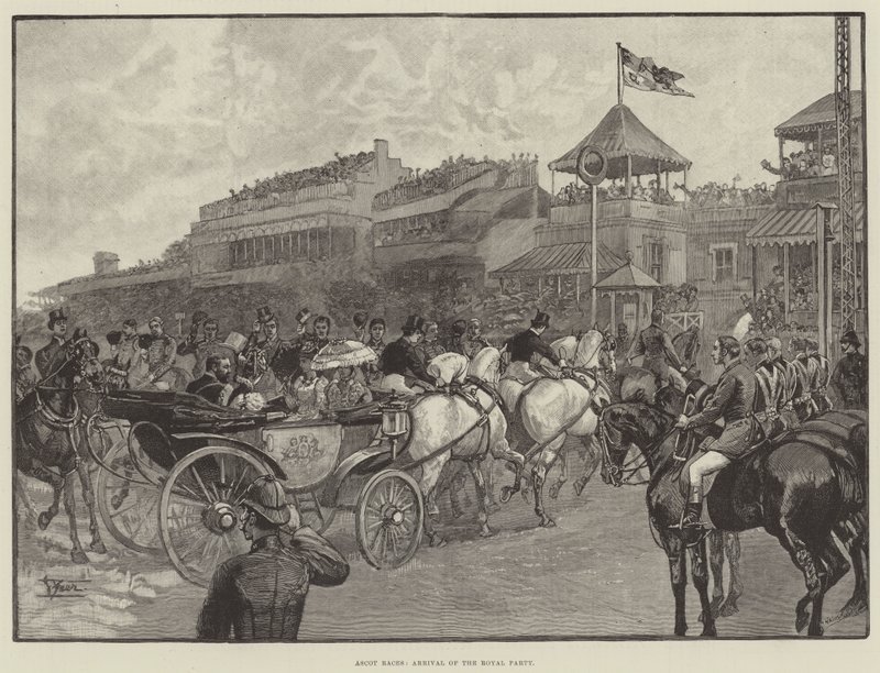 Ascot Races, Ankomst af Royal Party (gravering) af English School