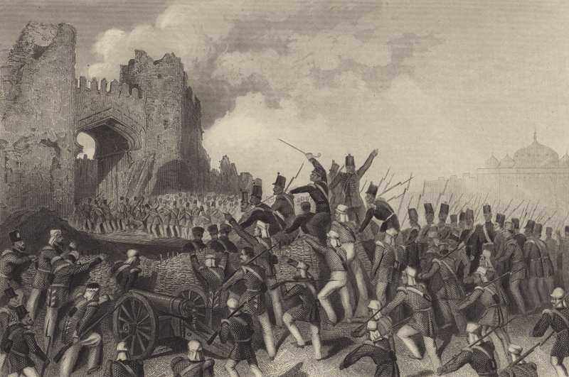 Assault of Delhi - erobring af Kashmiri-porten af English School