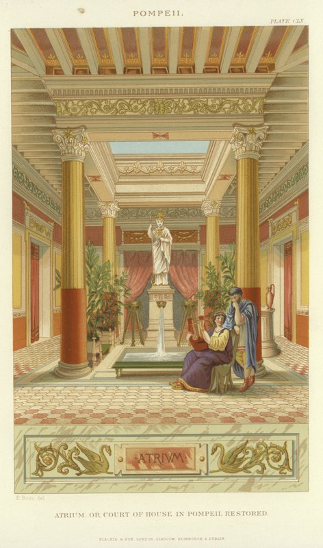 Atrium eller domstol i Pompeji af English School