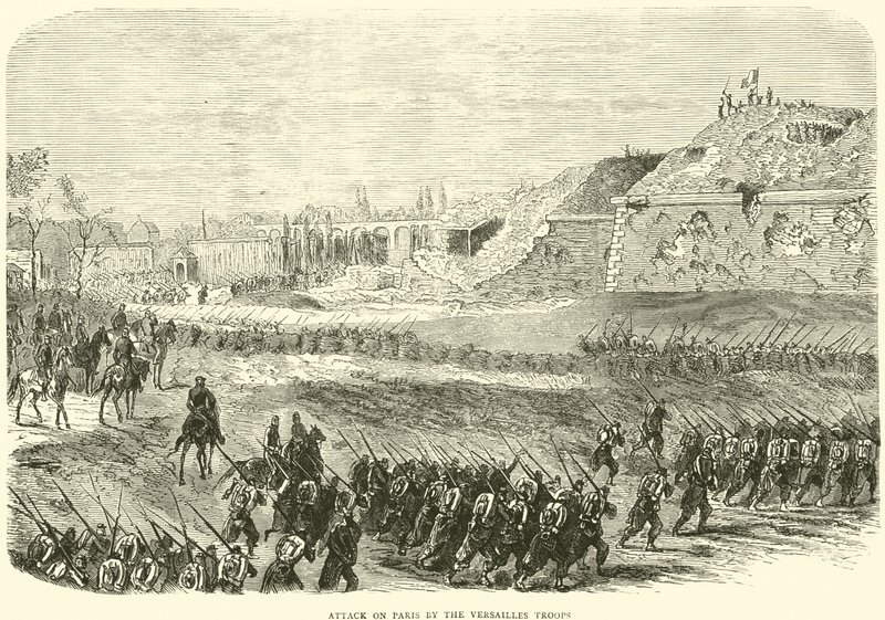 Versailles-troppernes angreb på Paris, marts 1871 af English School
