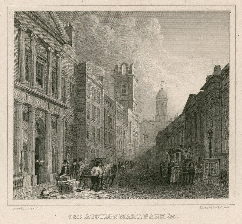 Auction Mart, St Bartholomews Lane, London og Bank af English School