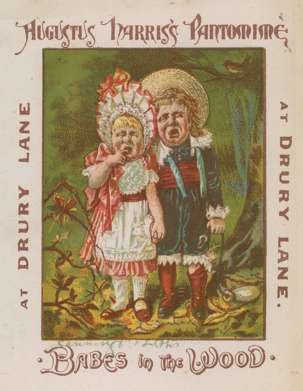Augustus Harriss Pantomime, Babes in the Wood, på Drury Lane, London af English School