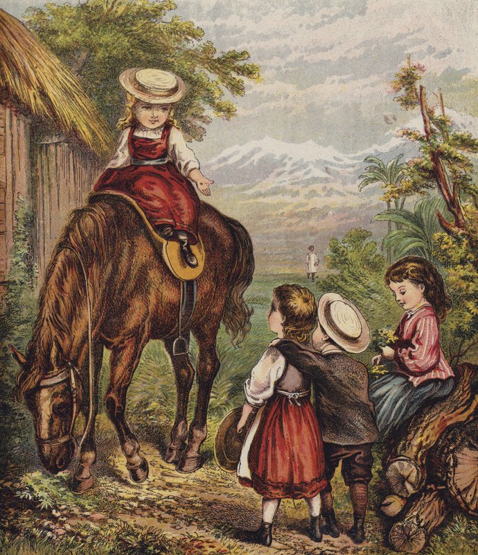 Australske børn (farvelitografi) af English School