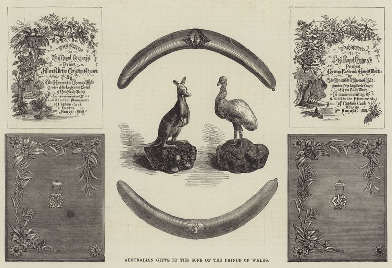 Australske gaver til sønnerne af prinsen af Wales (gravering) af English School