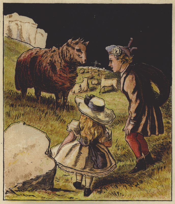 Baa, Baa, sorte får (farve litho) af English School