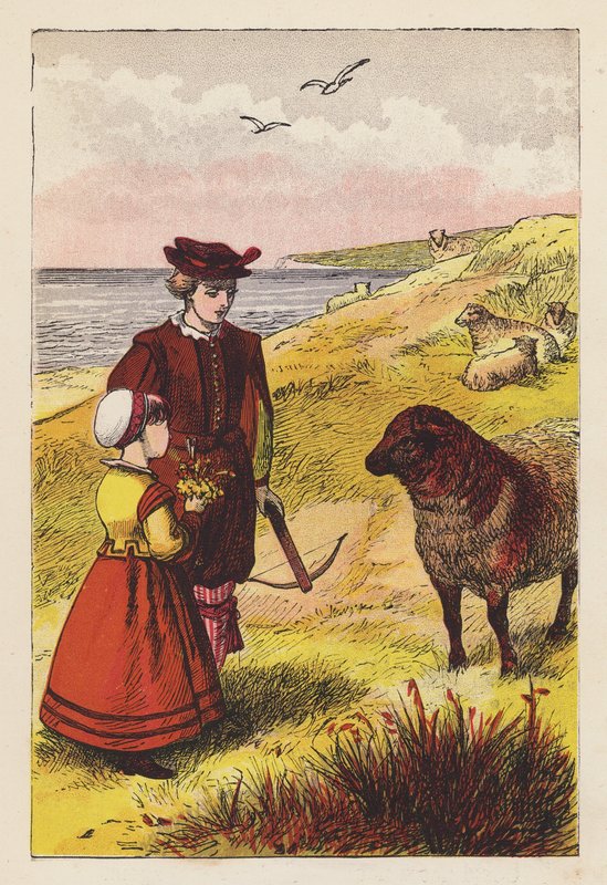 Baa, Baa, sort får (farvelitografi) af English School