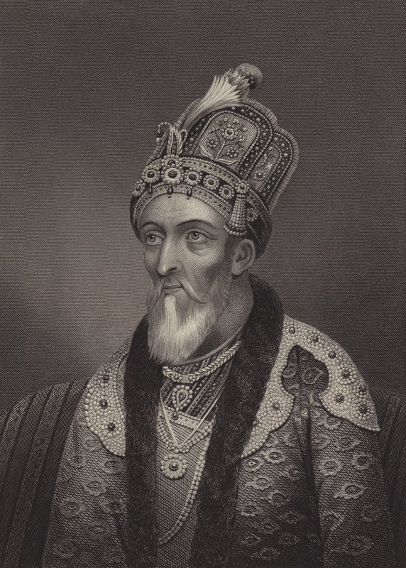 Bahadur Shah II, den sidste mogulkejser (gravering) af English School