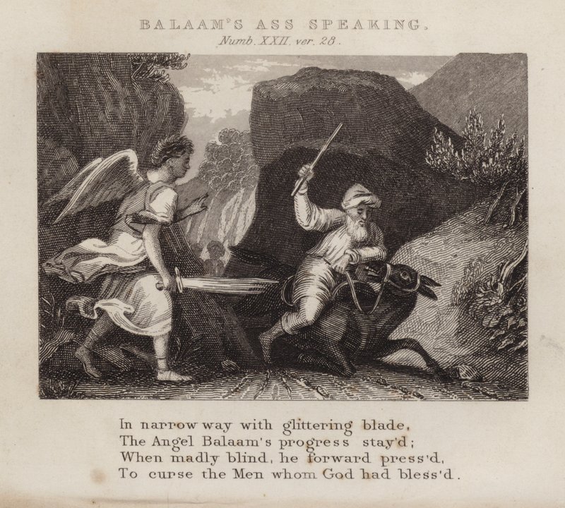 Bileams røv taler, Nummer XXII, ver 28 (gravering) af English School