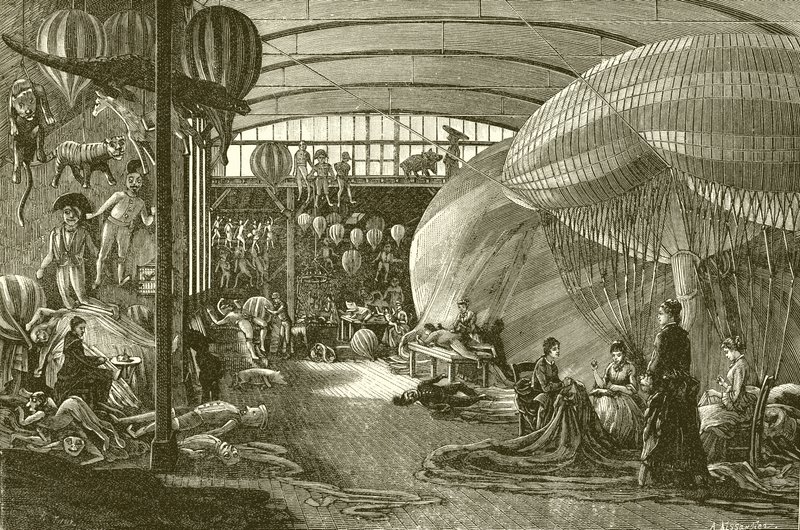 Ballonfabrik i Paris af English School