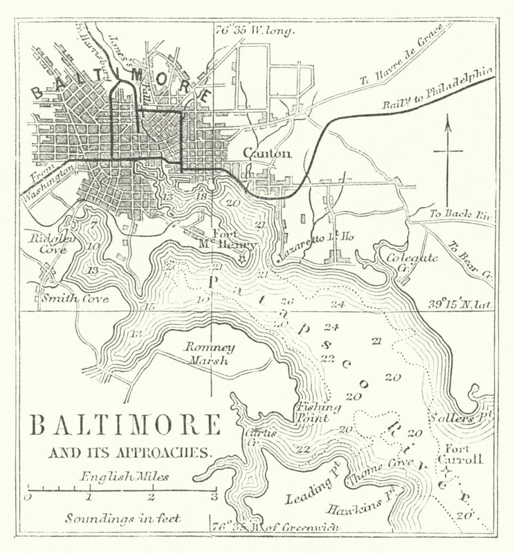 Baltimore og dens indfaldsveje (stik) af English School