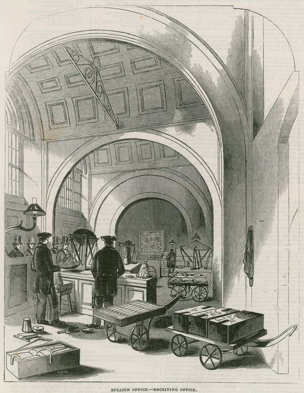 Bank of England, Bullion Office og Gold Weighing Room af English School