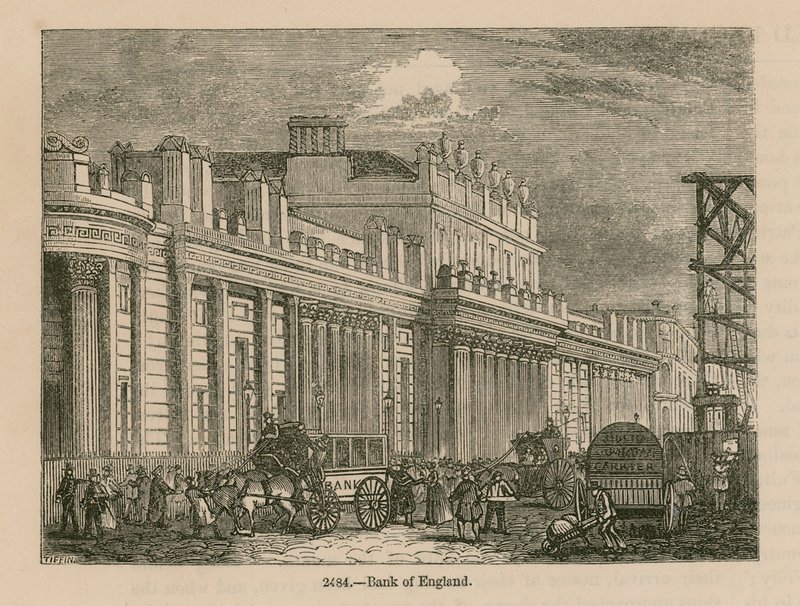 Bank of England, Sir John Soanes South Front, 1823 af English School