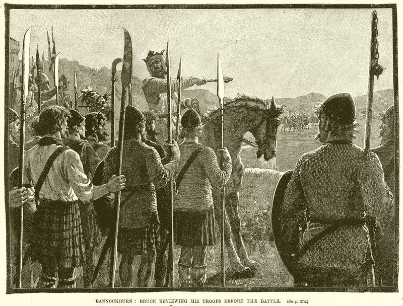 Bannockburn: Bruce gennemgår sine tropper før slaget af English School