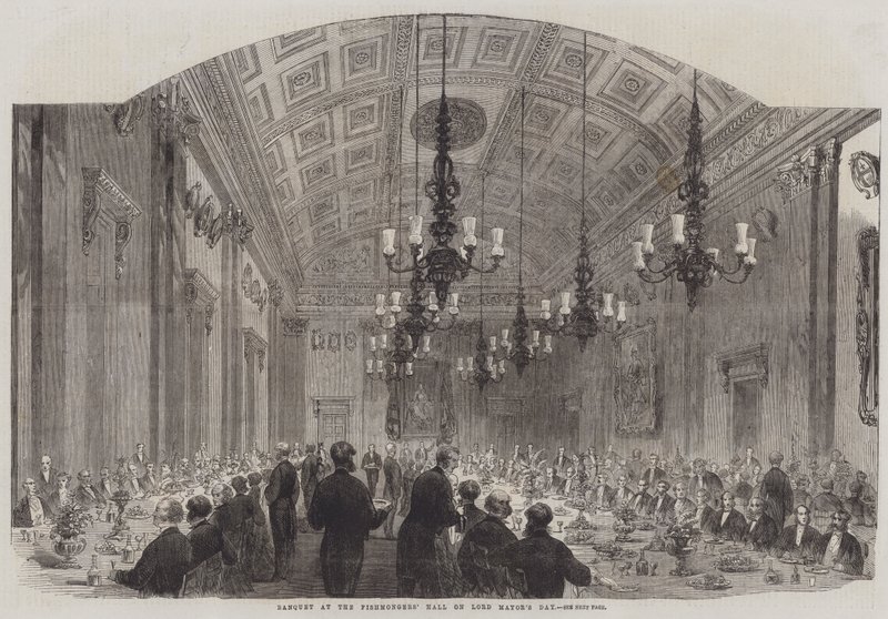 Banket i Fiskehandlernes Hall på Lord Mayor