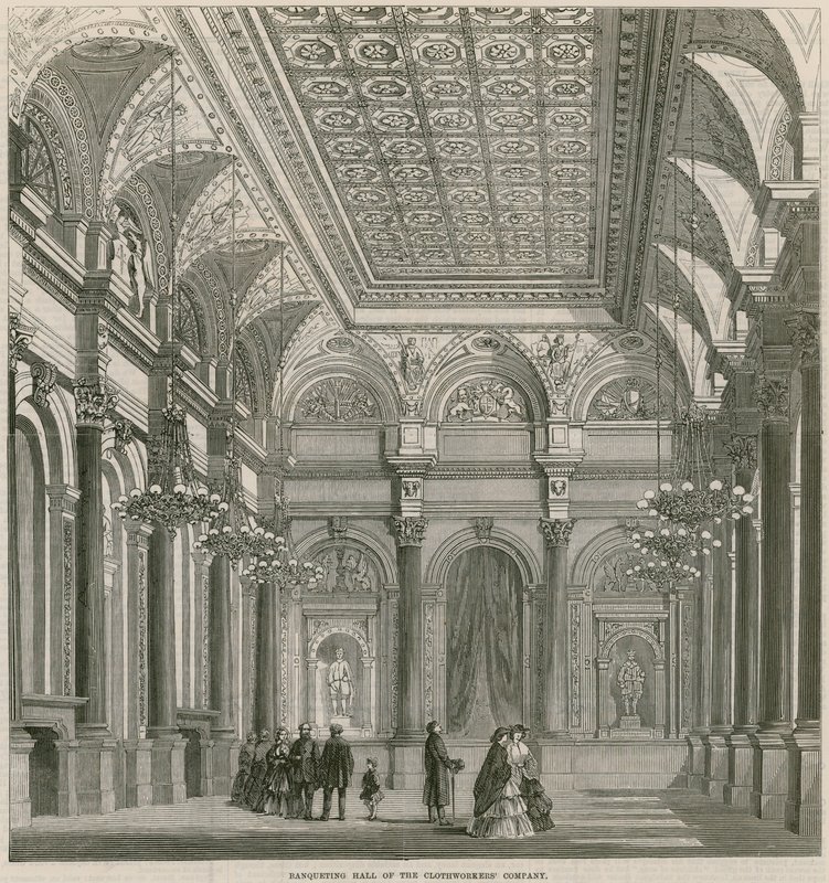 Banqueting Hall of the Clothworkers Company, Mincing Lane, London af English School