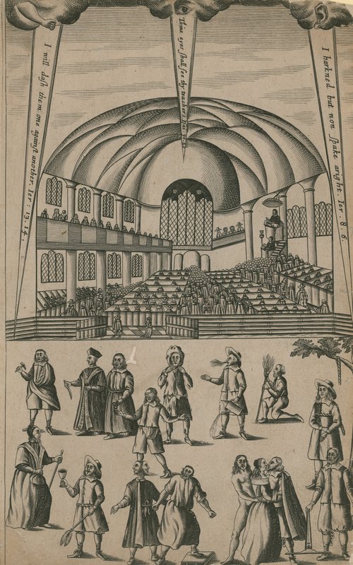 Baptistmøde i kirken, og blinde mænd bluffer af English School