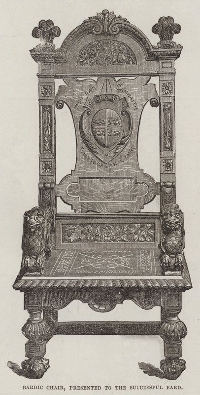 Bardic Chair, præsenteret for den succesfulde Bard (gravering) af English School