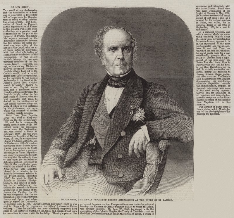 Baron Gros, den nyudnævnte franske ambassadør ved Court of St James
