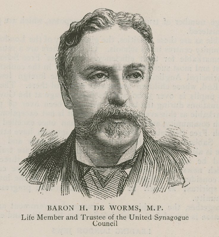 Baron H De Worms, parlamentsmedlem, livsvarigt medlem og repræsentant for United Synagogue Council af English School