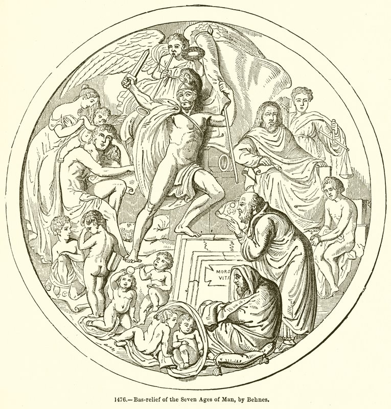 Bas-relief af menneskets syv aldre, af Behnes af English School
