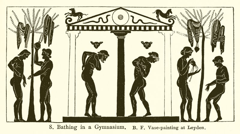 Badning i et gymnasium af English School