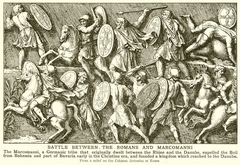 Kamp mellem romerne og Marcomanni af English School