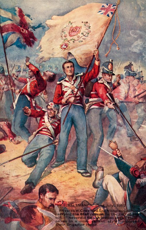 Slaget ved Salamanca, 22. juli 1812 (farvelitografi) af English School