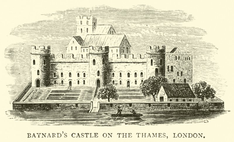 Baynards Castle ved Themsen, London af English School