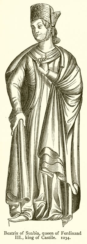 Beatrix af Suabia, dronning af Ferdinand III, konge af Castilien. 1234 af English School