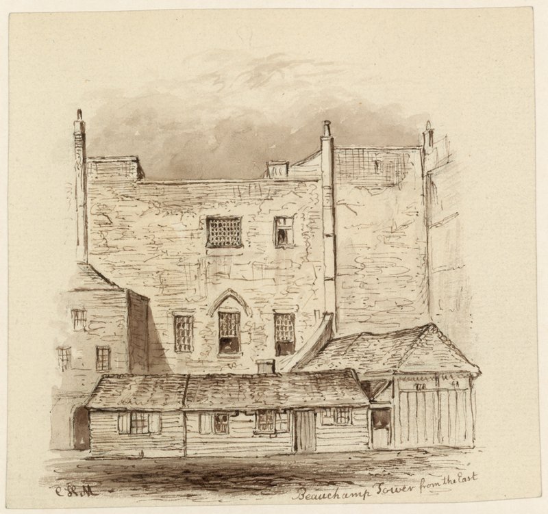 Beauchamp Tower fra øst (blæk på papir) af English School