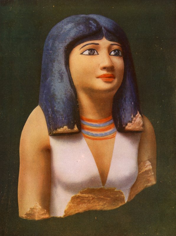 Skønhed bestemt til det evige mørke i den egyptiske grav (farve litho) af English School