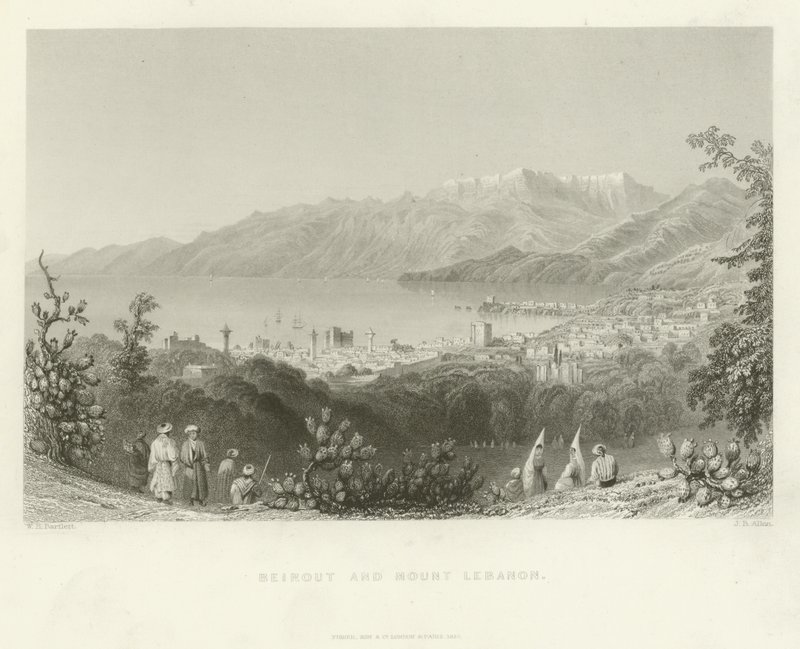 Beirut og Libanonbjerget, 1837 af English School