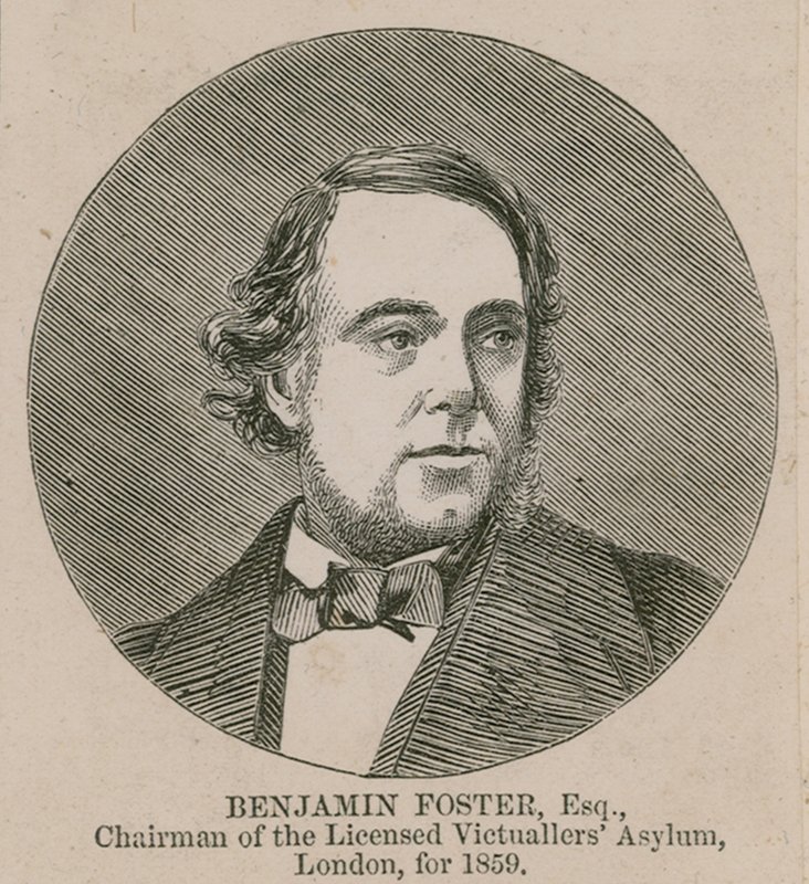 Benjamin Foster, formand for Licensed Victuallers Asylum, London, 1859 af English School