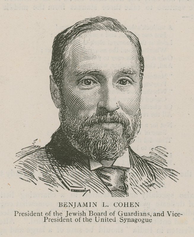 Benjamin L. Cohen, formand for det jødiske vogterråd og vicepræsident for United Synagogue af English School