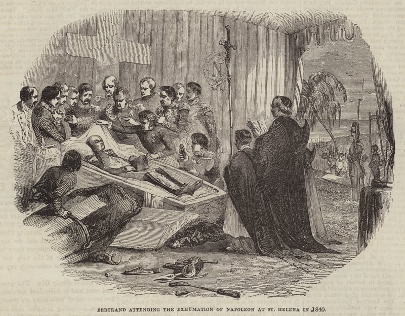 Bertrand deltog i udgravningen af Napoleon i St. Helena i 1840 af English School