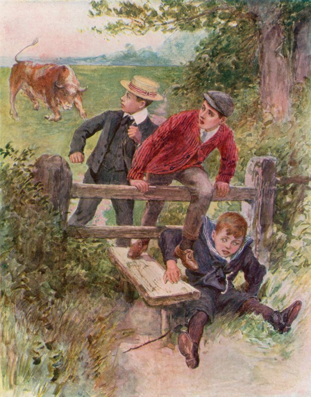 Pas på tyren! (farve litho) af English School