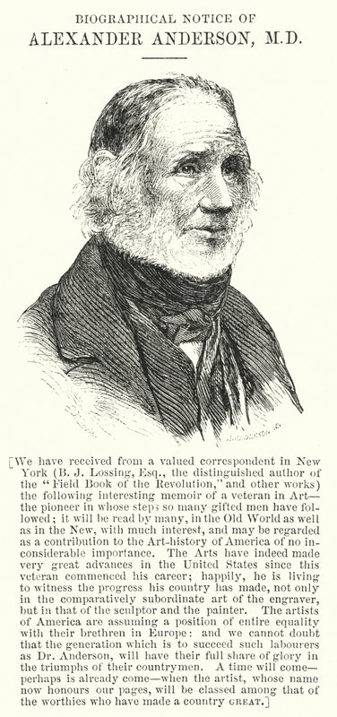 Biografisk meddelelse om Alexander Anderson, MD (gravering) af English School