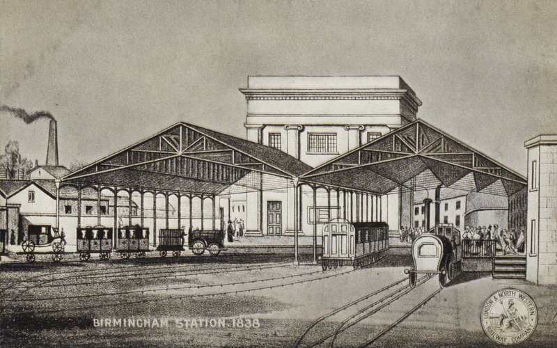 Birmingham Station, 1838 af English School