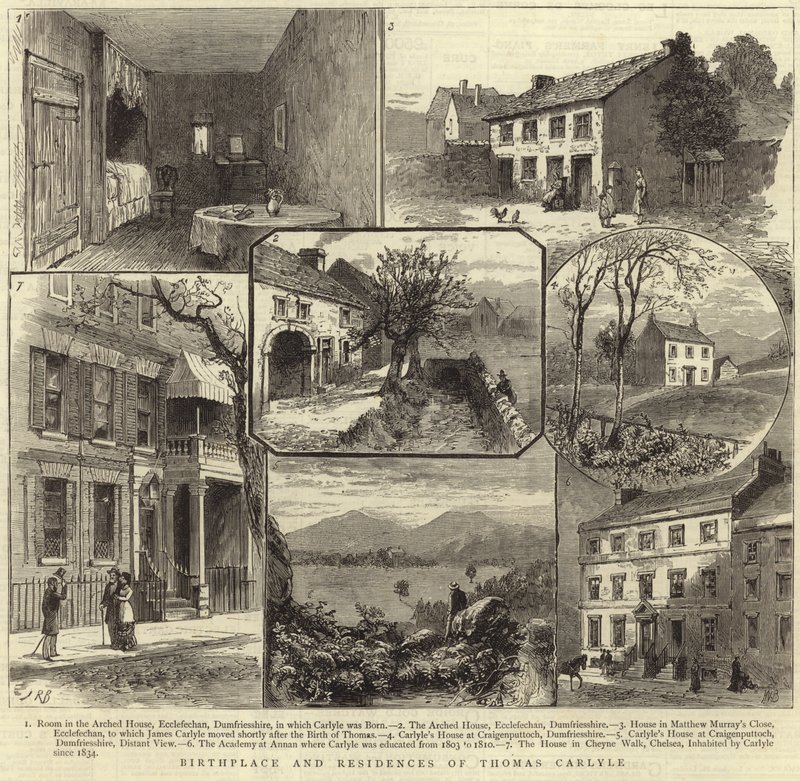 Fødested og bopæl for Thomas Carlyle af English School