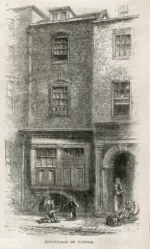 Fødested for J M W Turner i Maiden Lane af English School