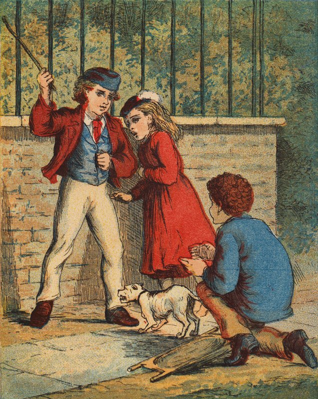 "Bid ham, snerr" (farvelitografi) af English School