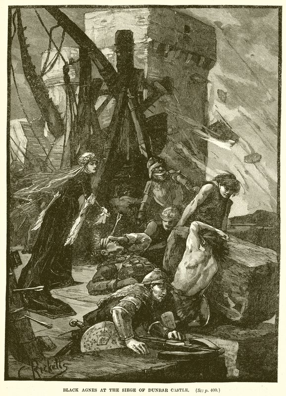 Black Agnes ved belejringen af Dunbar Castle af English School