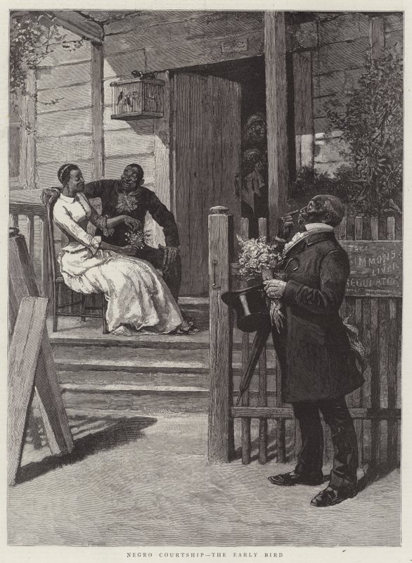 Black Courtship, the Early Bird (gravering) af English School
