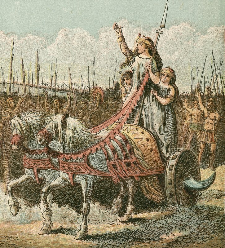 Boadicea og hendes hær af English School